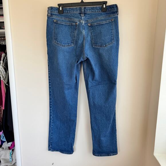 Abercrombie & Fitch Straight Mid Rise Jeans Denim Blue Button Zip Pocket Sz 31 - Picture 3 of 5
